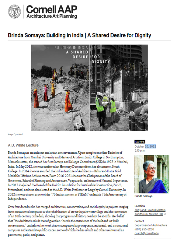 Building in India, A Shared Desire for Dignity, Cornell AAP